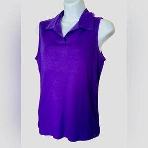 Vibrant Purple Jennifer Moore Top V Neck Collar M